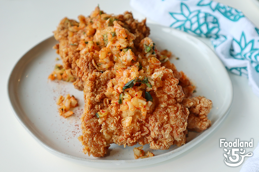 Kimchi Brined Fried Chicken (Air Fryer Option)